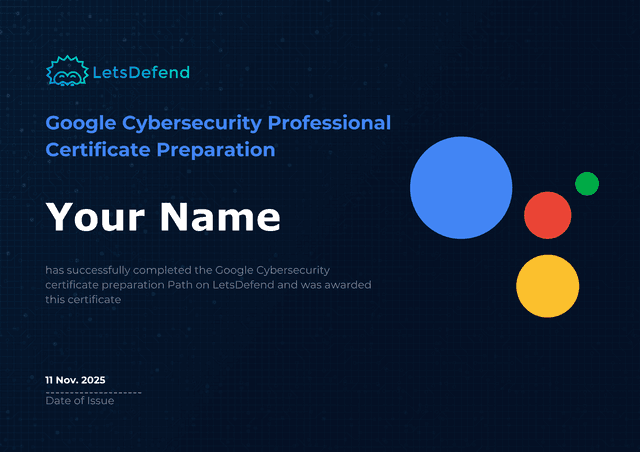 Google Cybersecurity Certificate Preparation Path Certificate