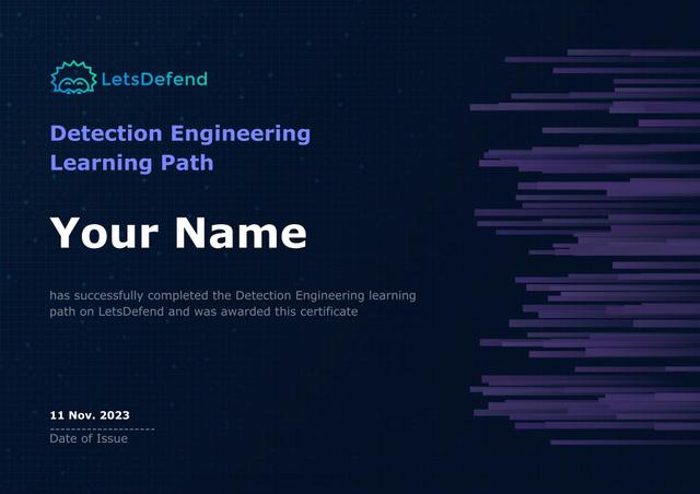 Detection Engineering Learning Path Certificate